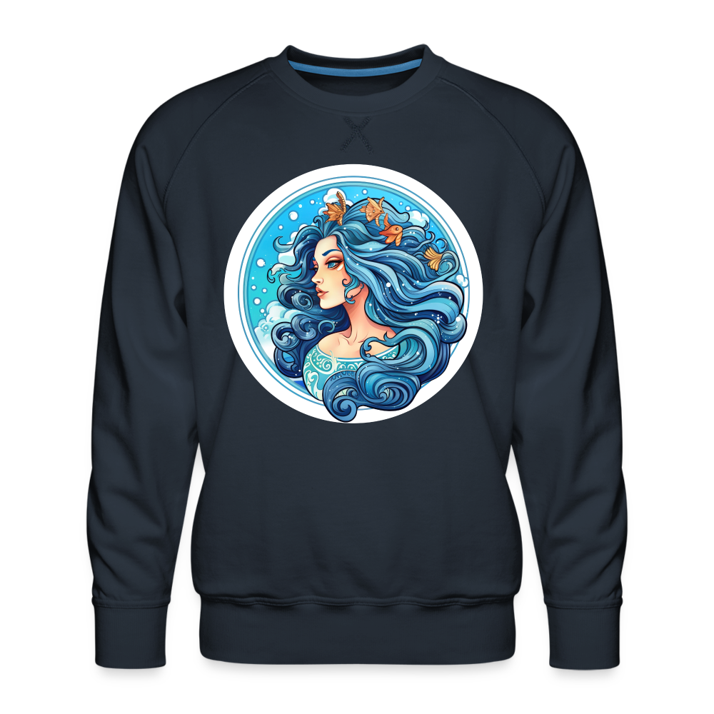 Men’s Symbol Aquarius Premium Sweatshirt - navy