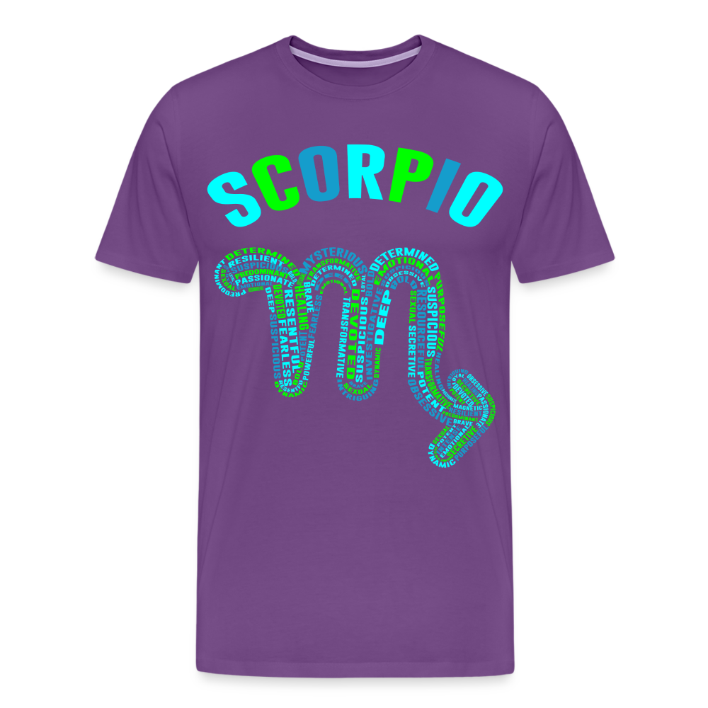 Men's Power Words Scorpio Premium T-Shirt - purple