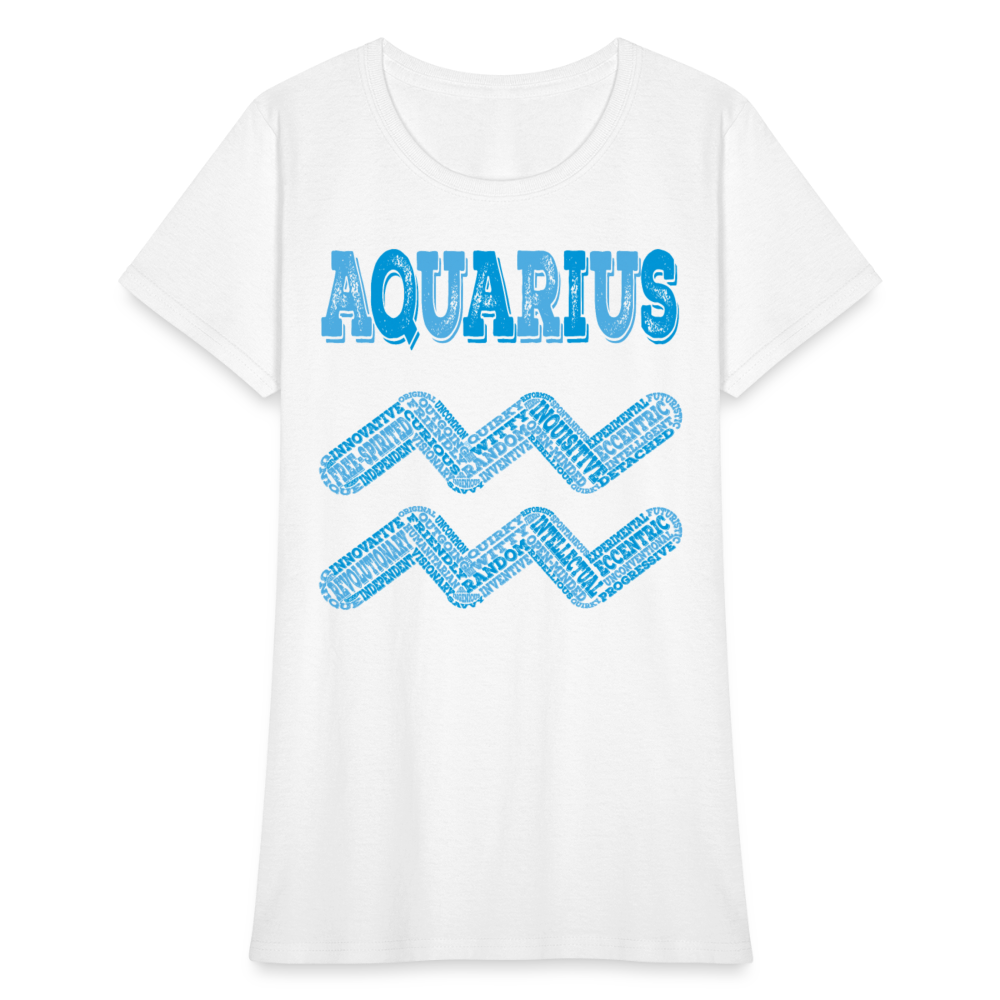 Women's Power Words Aquarius T-Shirt - white