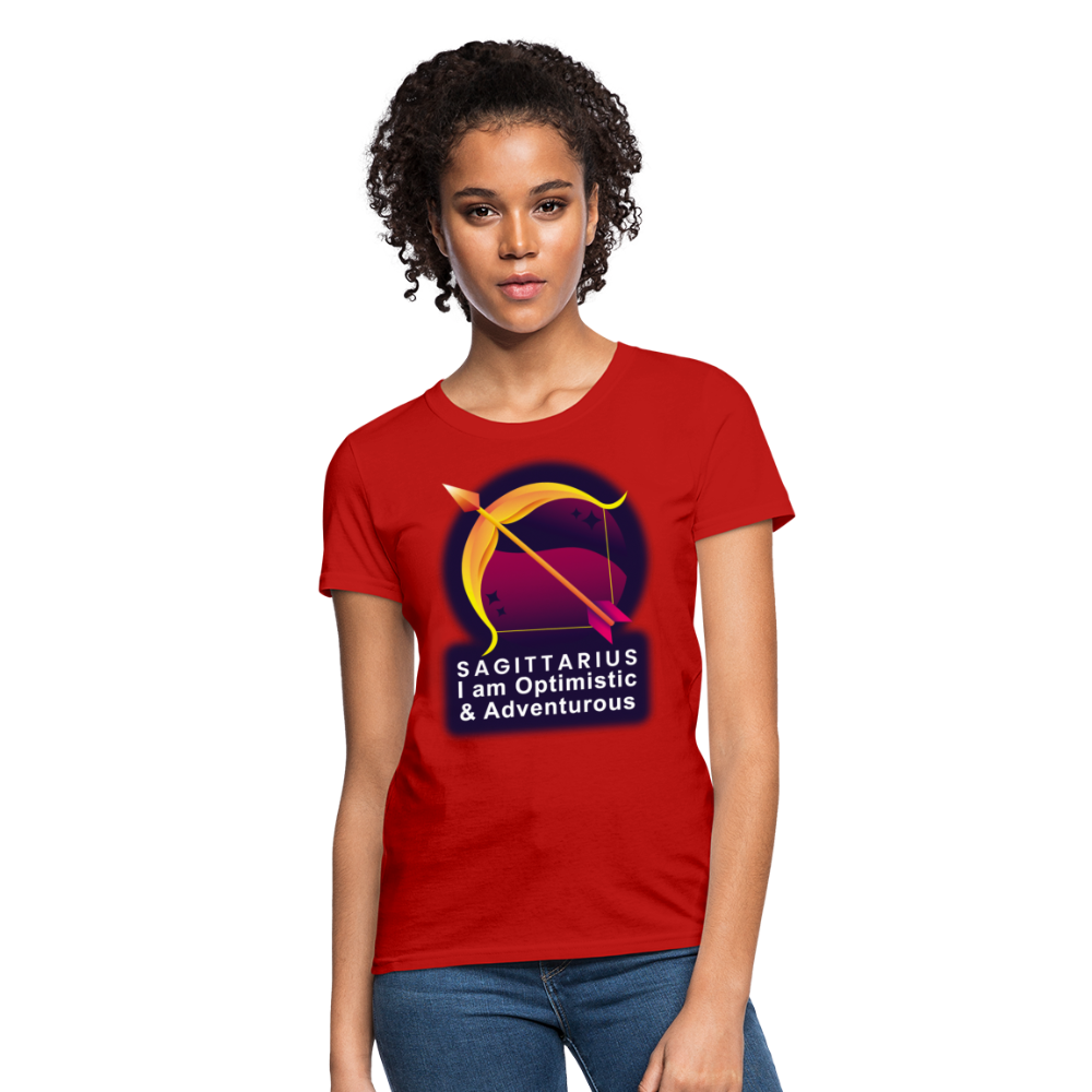 Women's Glow Sagittarius T-Shirt - red