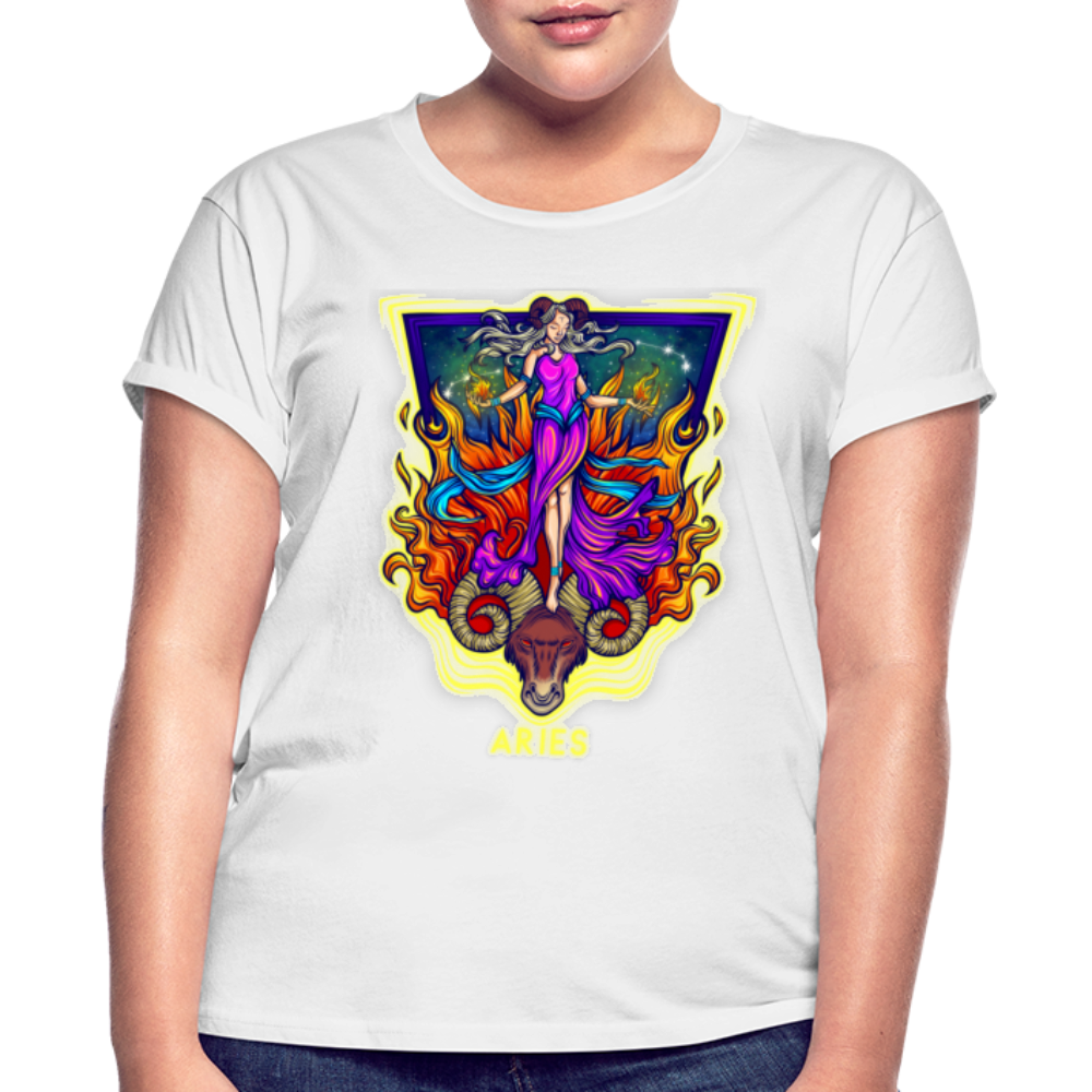 Women's Cosmic Aries Relaxed Fit T-Shirt - white