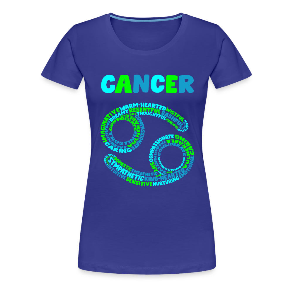 Women's Power Words Cancer Premium T-Shirt - royal blue