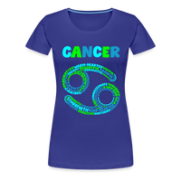 Thumbnail for Women's Power Words Cancer Premium T-Shirt - royal blue