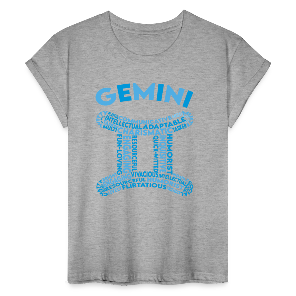 Women's Power Words Gemini Relaxed Fit T-Shirt - heather gray