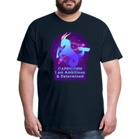 Thumbnail for Men's Neon Capricorn Premium T-Shirt - deep navy