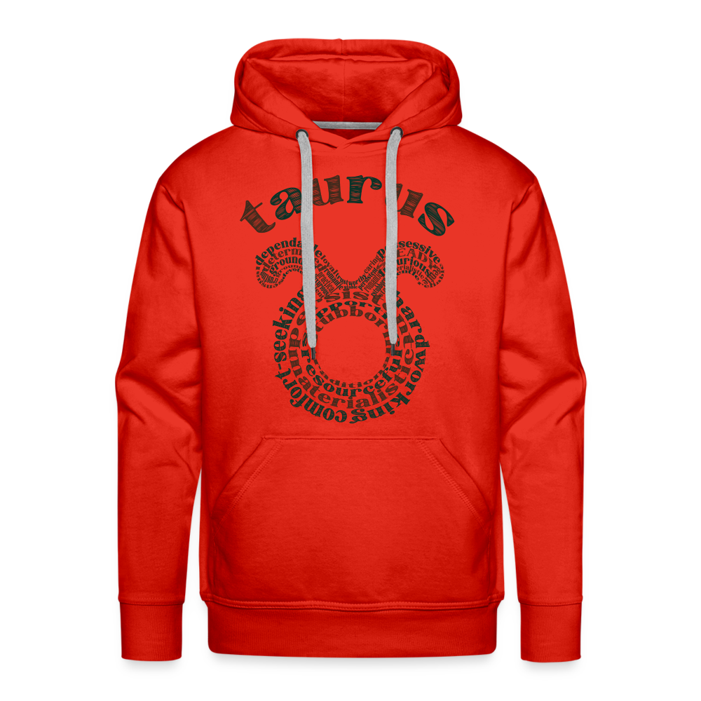 Men's Power Words Taurus Premium Hoodie - red