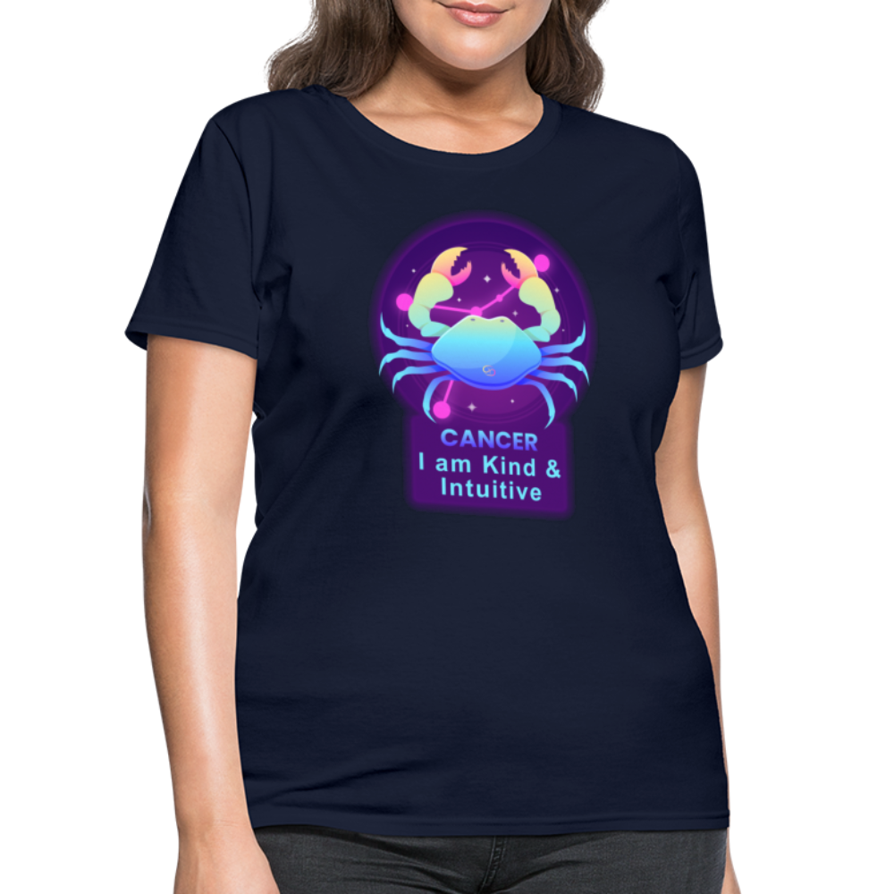 Women's Neon Cancer T-Shirt - navy