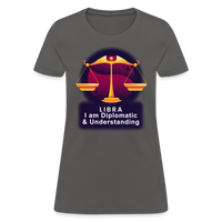 Thumbnail for Women's Glow Libra T-Shirt - charcoal