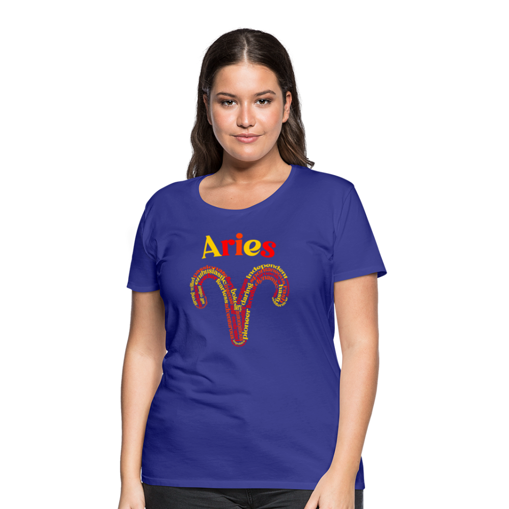 Women's Power Words Aries Premium T-Shirt - royal blue