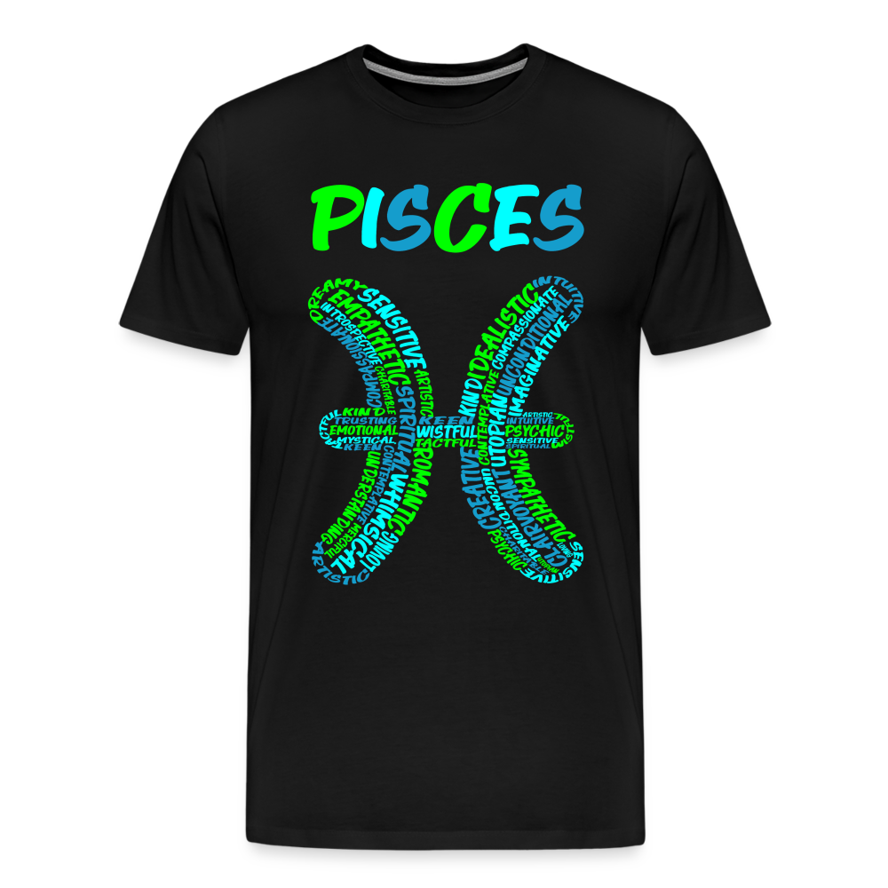 Men's Power Words Pisces Premium T-Shirt - black