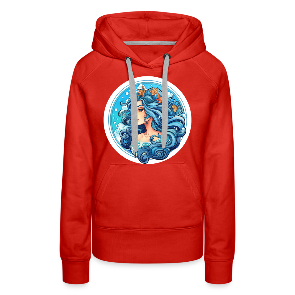 Women’s Symbol Aquarius Premium Hoodie - red