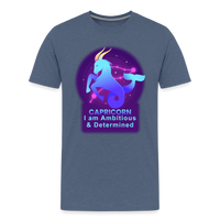 Thumbnail for Men's Neon Capricorn Premium T-Shirt - heather blue