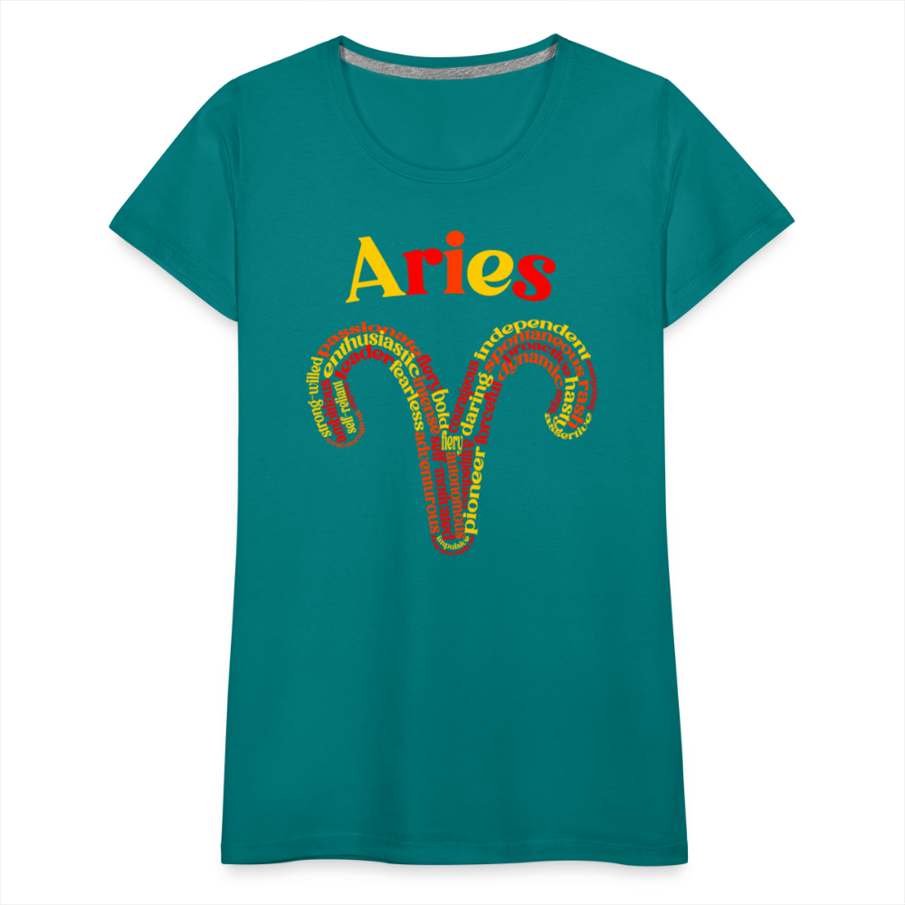 Women's Power Words Aries Premium T-Shirt - teal