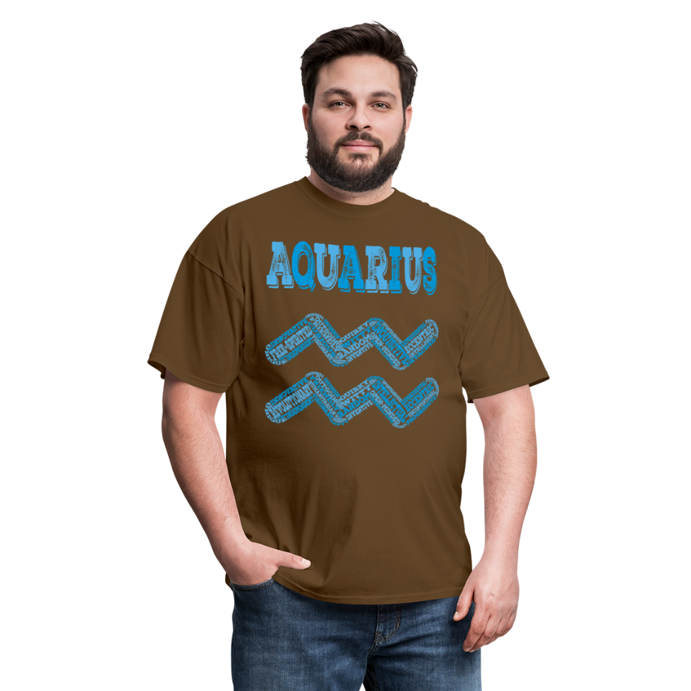 Men's Power Words Aquarius Classic T-Shirt - brown