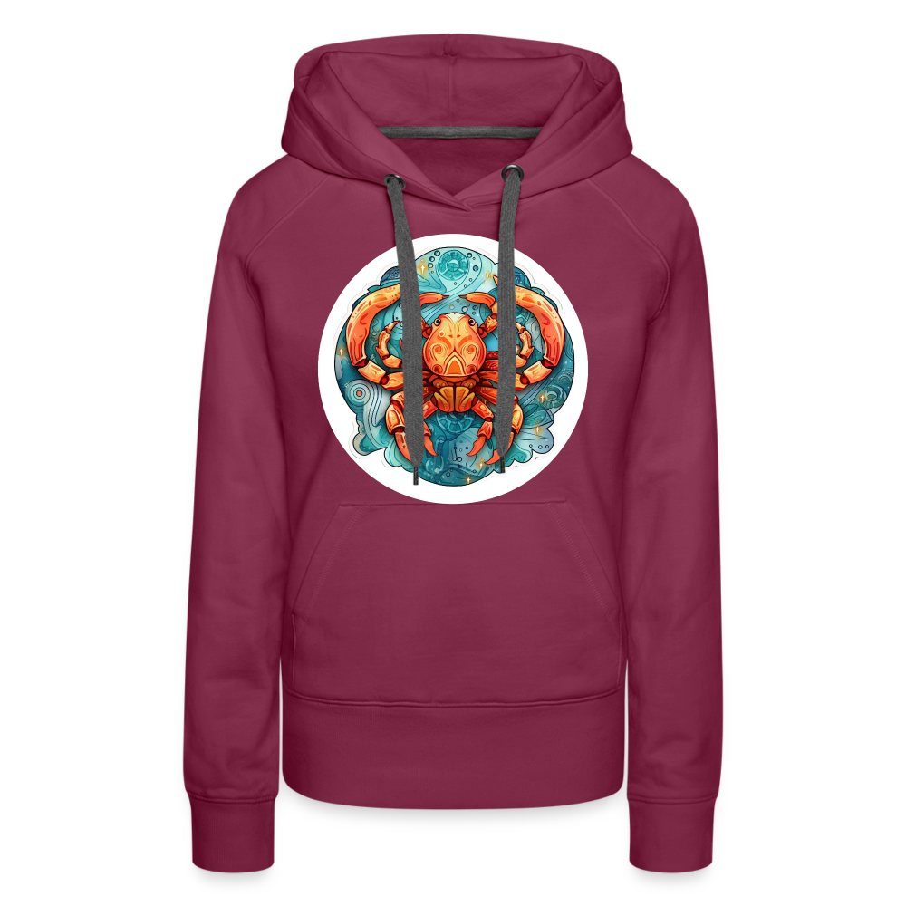 Women’s Symbol Cancer Premium Hoodie - burgundy