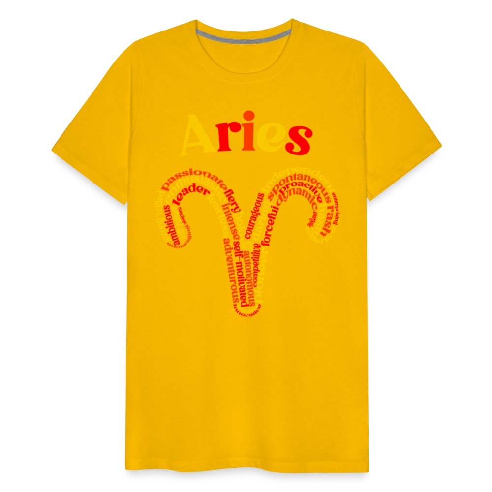 Men's Power Words Aries Premium T-Shirt - sun yellow