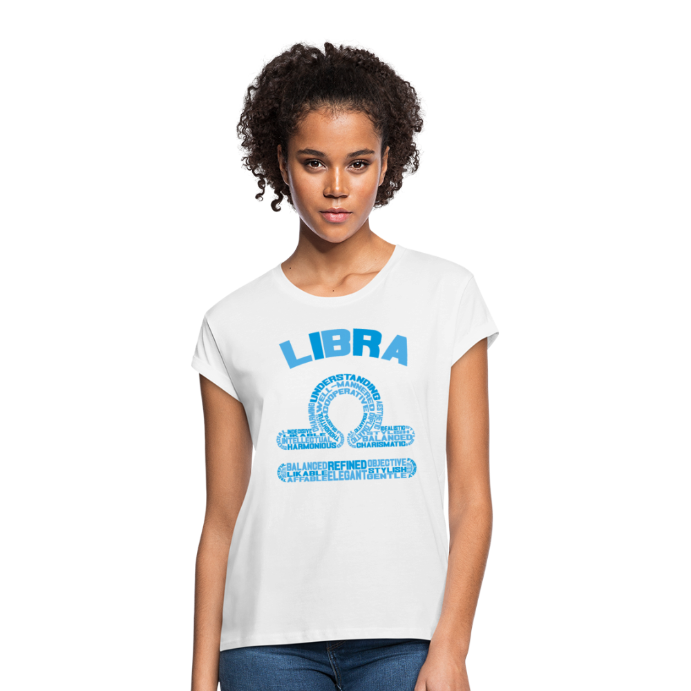 Women's Power Words Libra Relaxed Fit T-Shirt - white