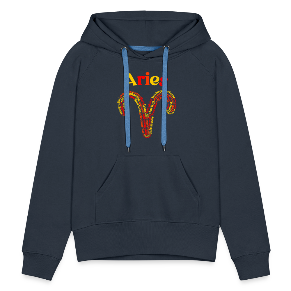 Women's Power Words Aries Premium Hoodie - navy