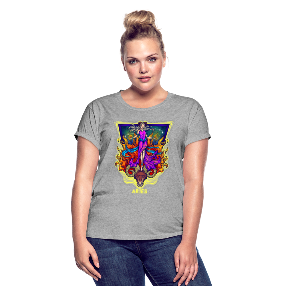 Women's Cosmic Aries Relaxed Fit T-Shirt - heather gray