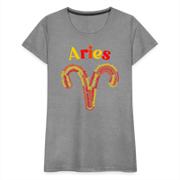 Thumbnail for Women's Power Words Aries Premium T-Shirt - heather gray