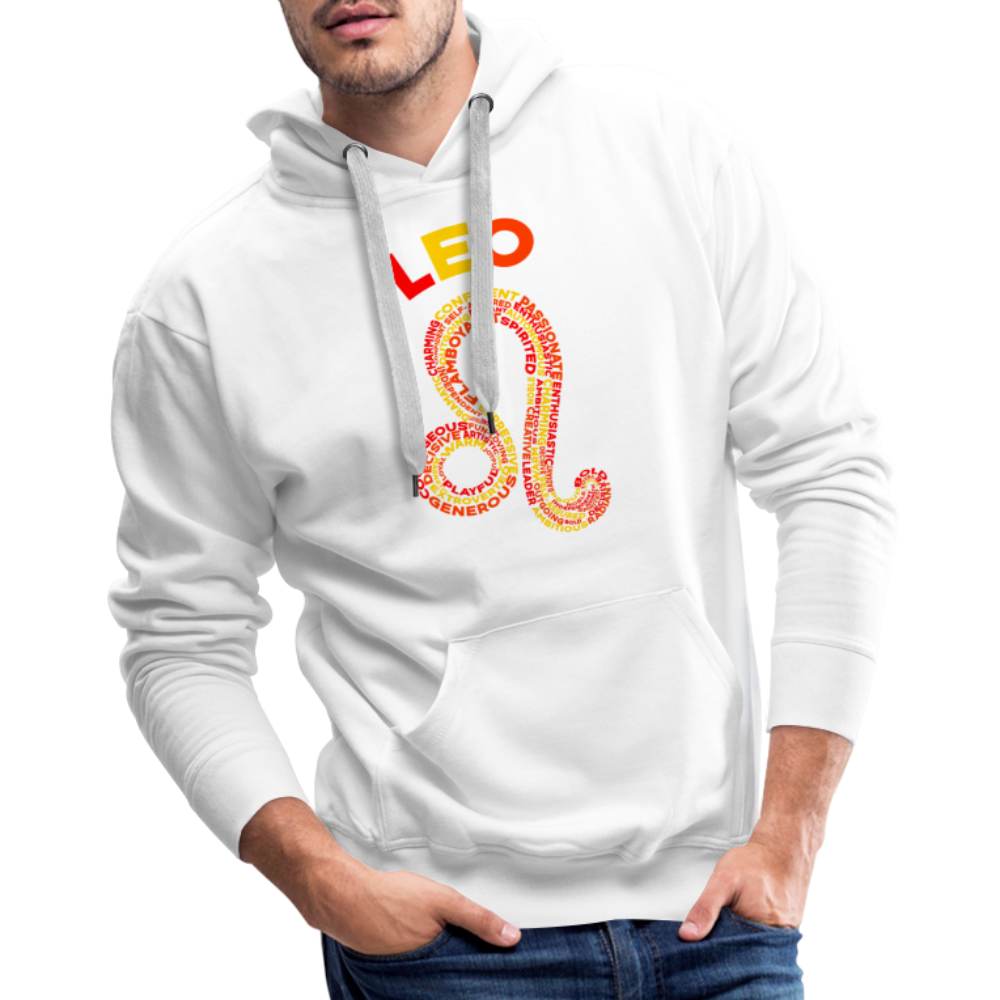 Men's Power Words Leo Premium Hoodie - white