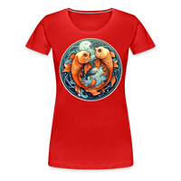 Thumbnail for Women’s Symbol Pisces Premium T-Shirt - red