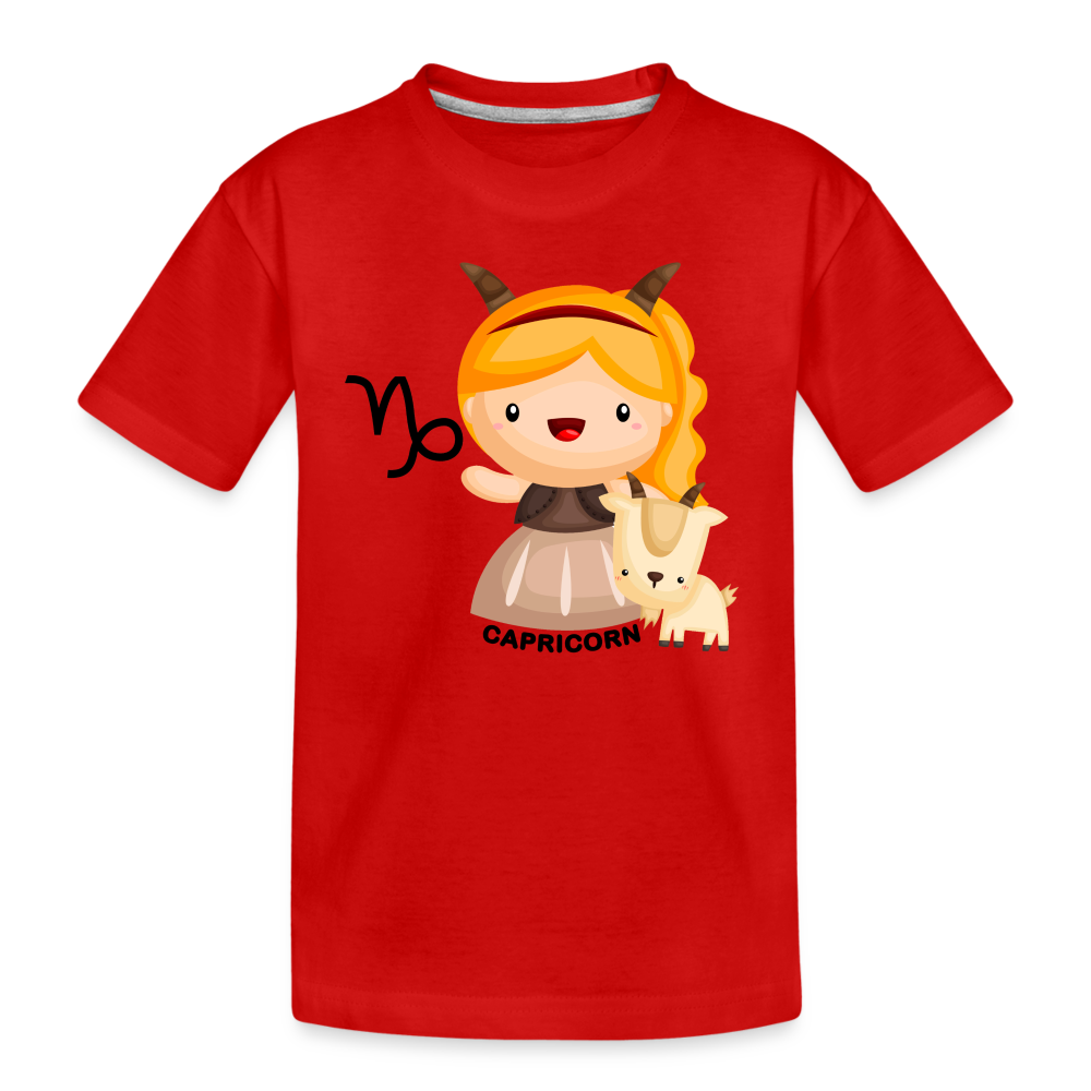 Kid’s Astro Girl Capricorn Premium Organic T-Shirt - red