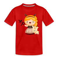 Thumbnail for Kid’s Astro Girl Capricorn Premium Organic T-Shirt - red