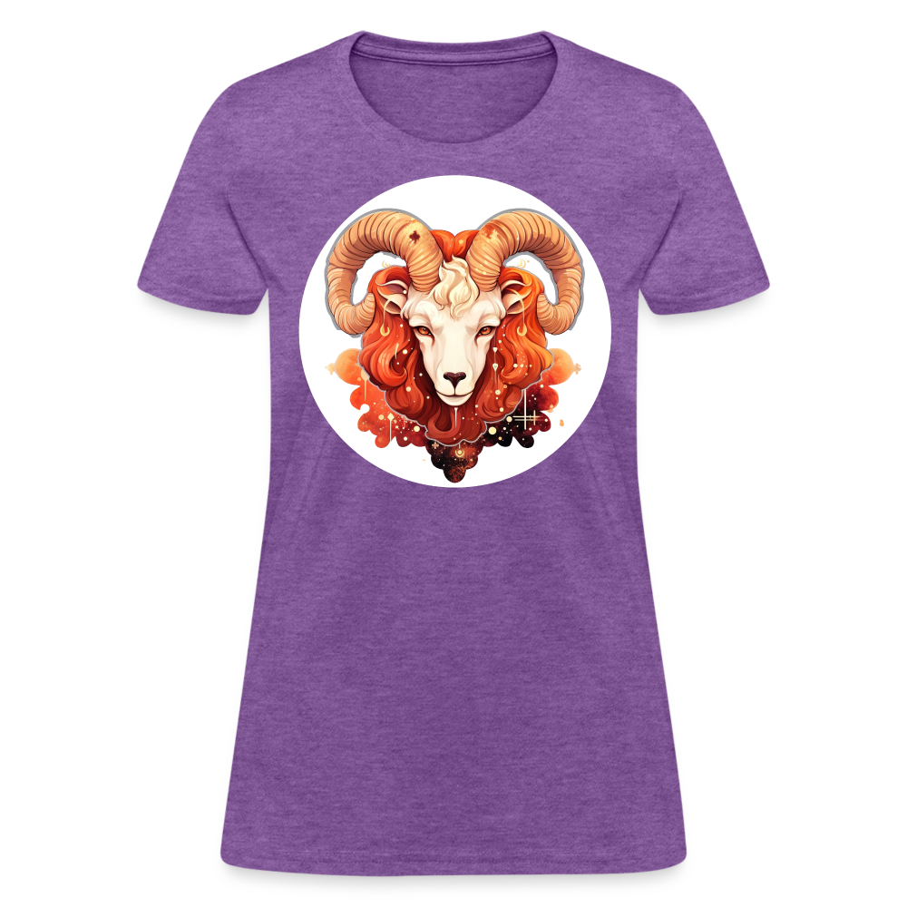 Women's Symbol Aries T-Shirt - purple heather