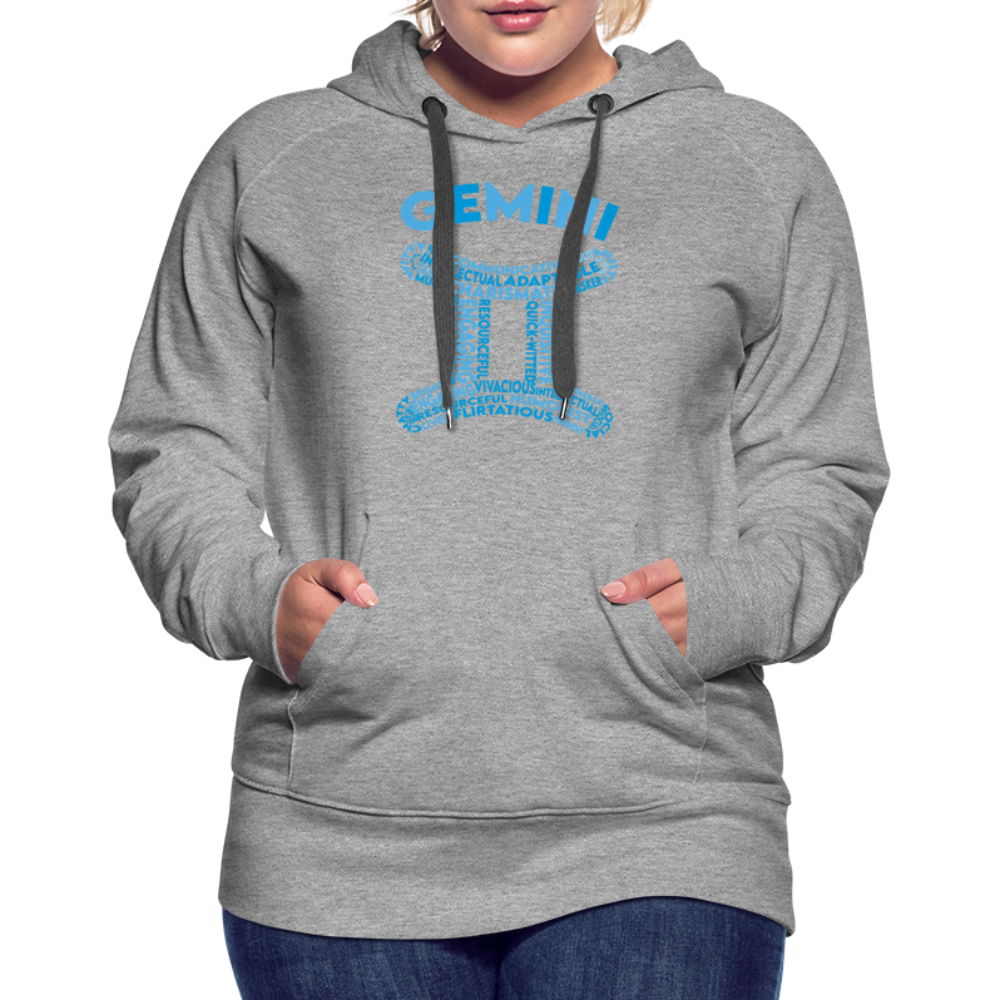 Women's Power Words Gemini Premium Hoodie - heather grey