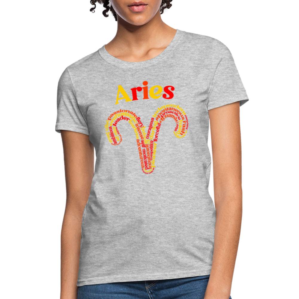 Women's Power Words Aries T-Shirt - heather gray