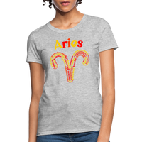 Thumbnail for Women's Power Words Aries T-Shirt - heather gray