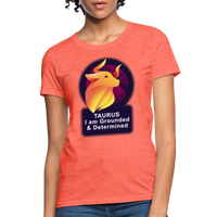 Thumbnail for Women's Glow Taurus T-Shirt - heather coral