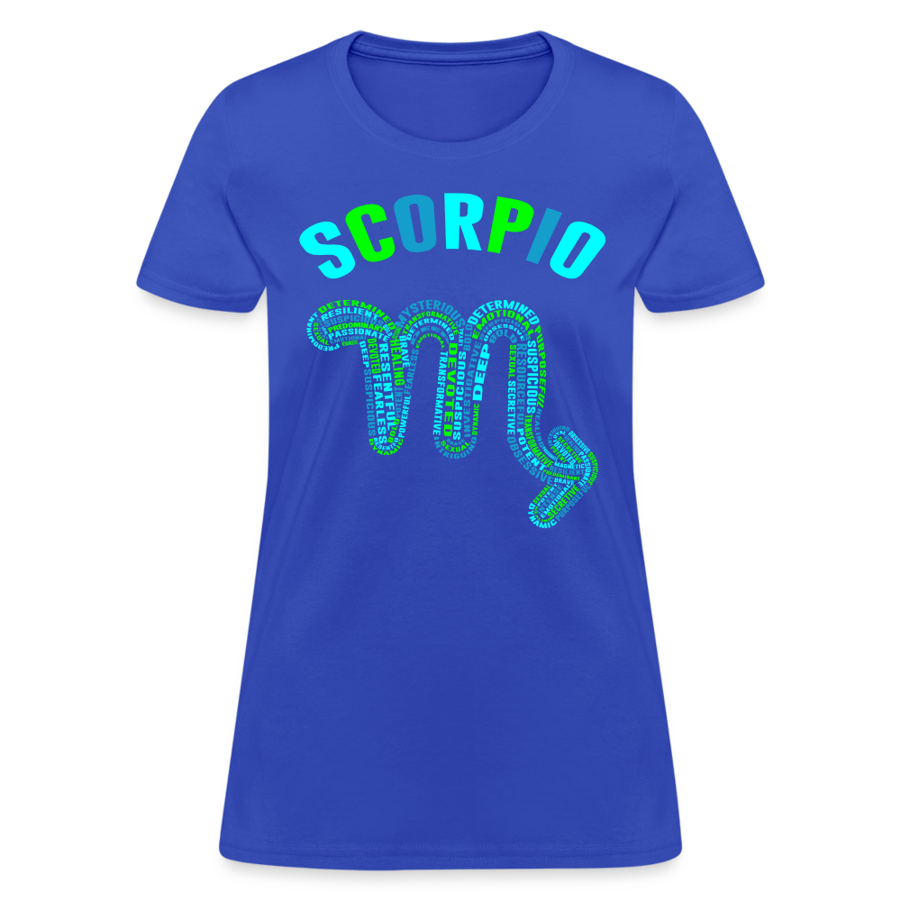 Women's Power Words Scorpio T-Shirt - royal blue