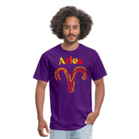 Thumbnail for Men's Power Words Aries Classic T-Shirt - purple