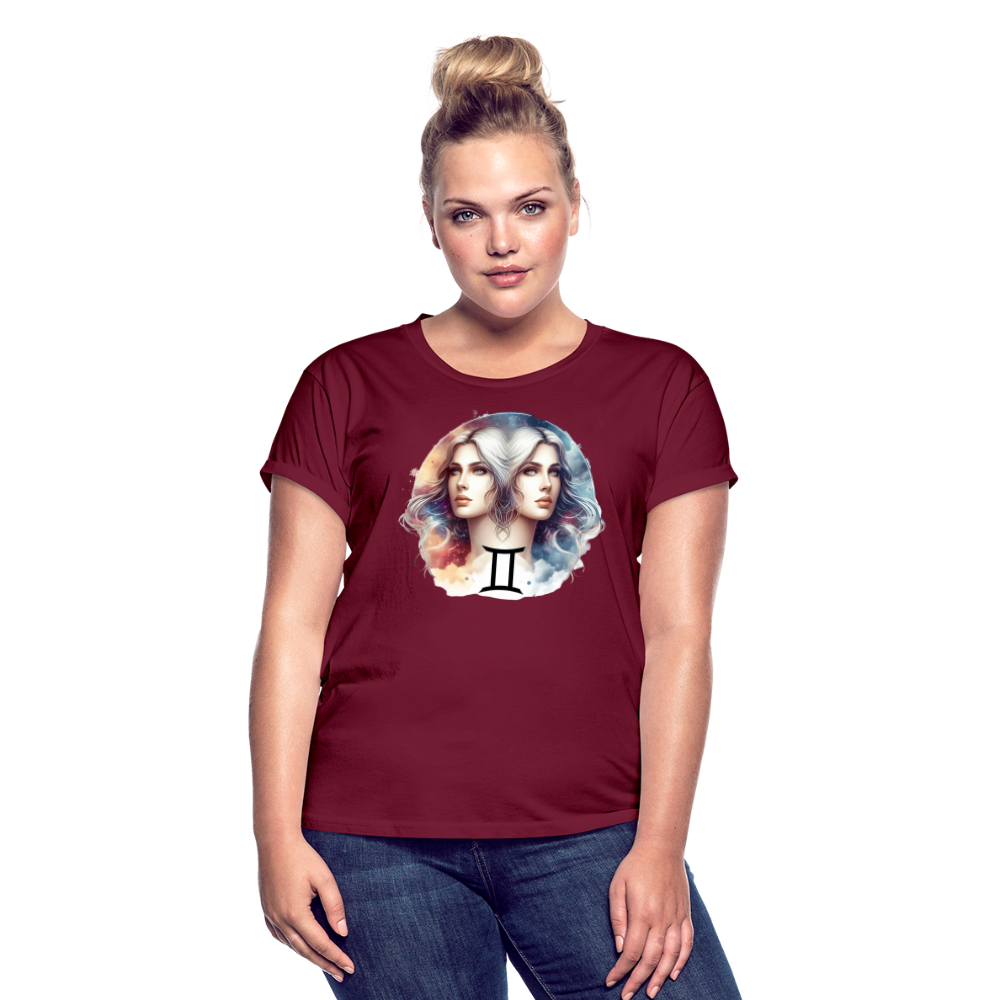 Women's Mythical Gemini Relaxed Fit T-Shirt - burgundy