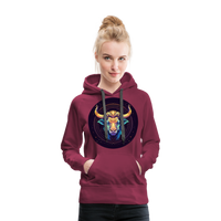 Thumbnail for Women’s Magic Taurus Premium Hoodie - burgundy