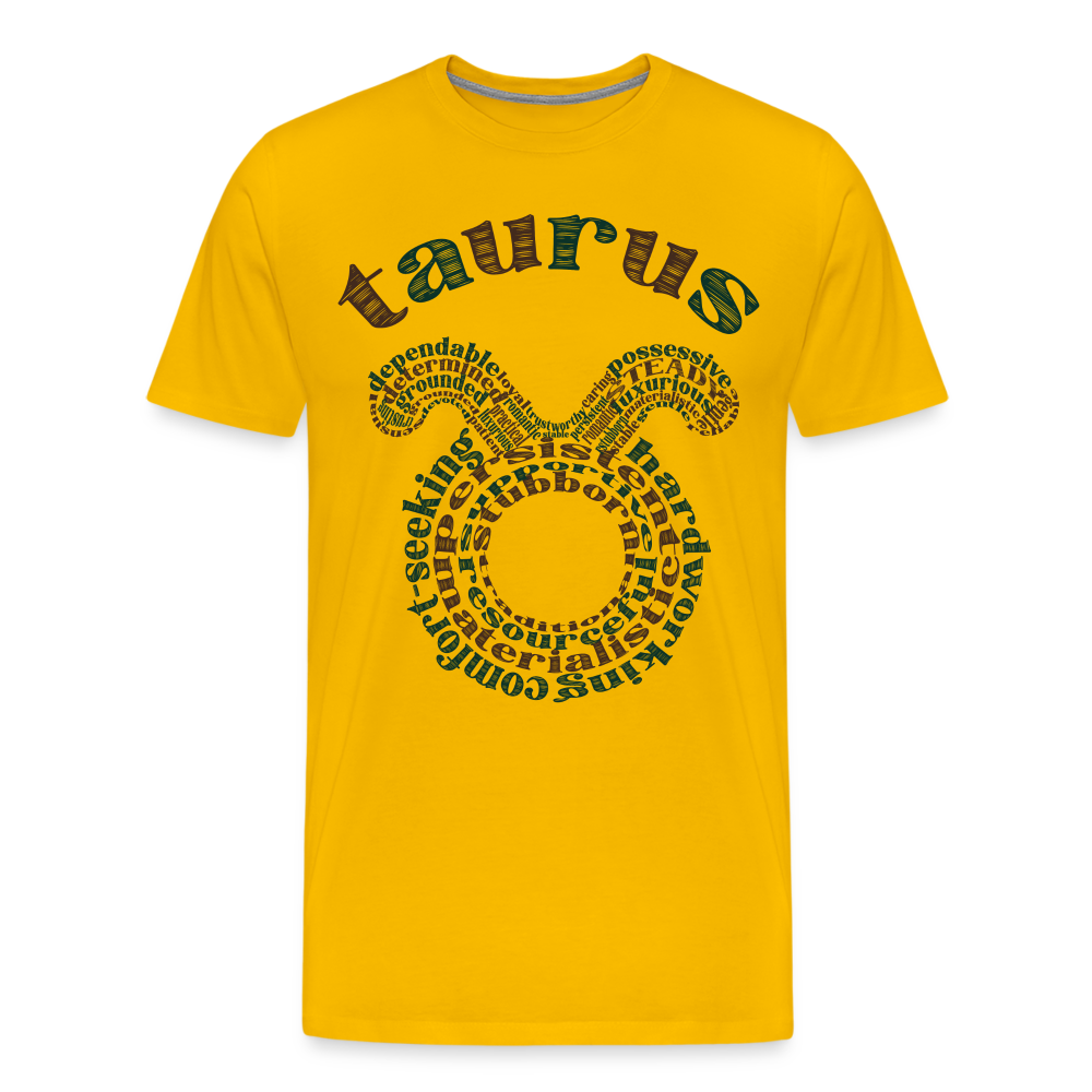 Men's Power Words Taurus Premium T-Shirt - sun yellow