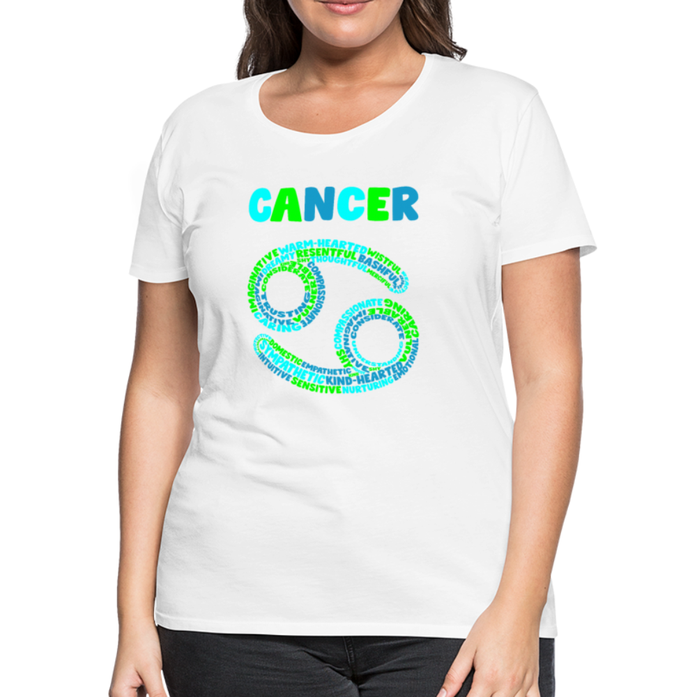 Women's Power Words Cancer Premium T-Shirt - white