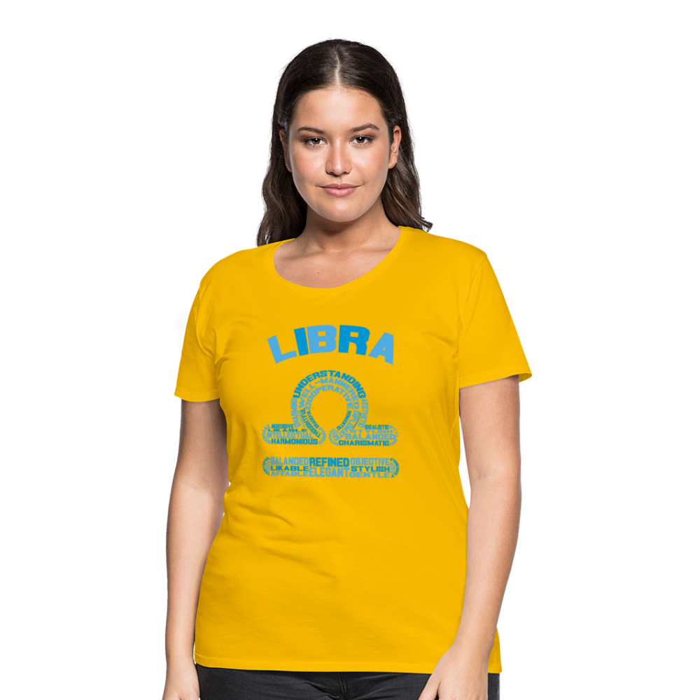 Women's Power Words Libra Premium T-Shirt - sun yellow