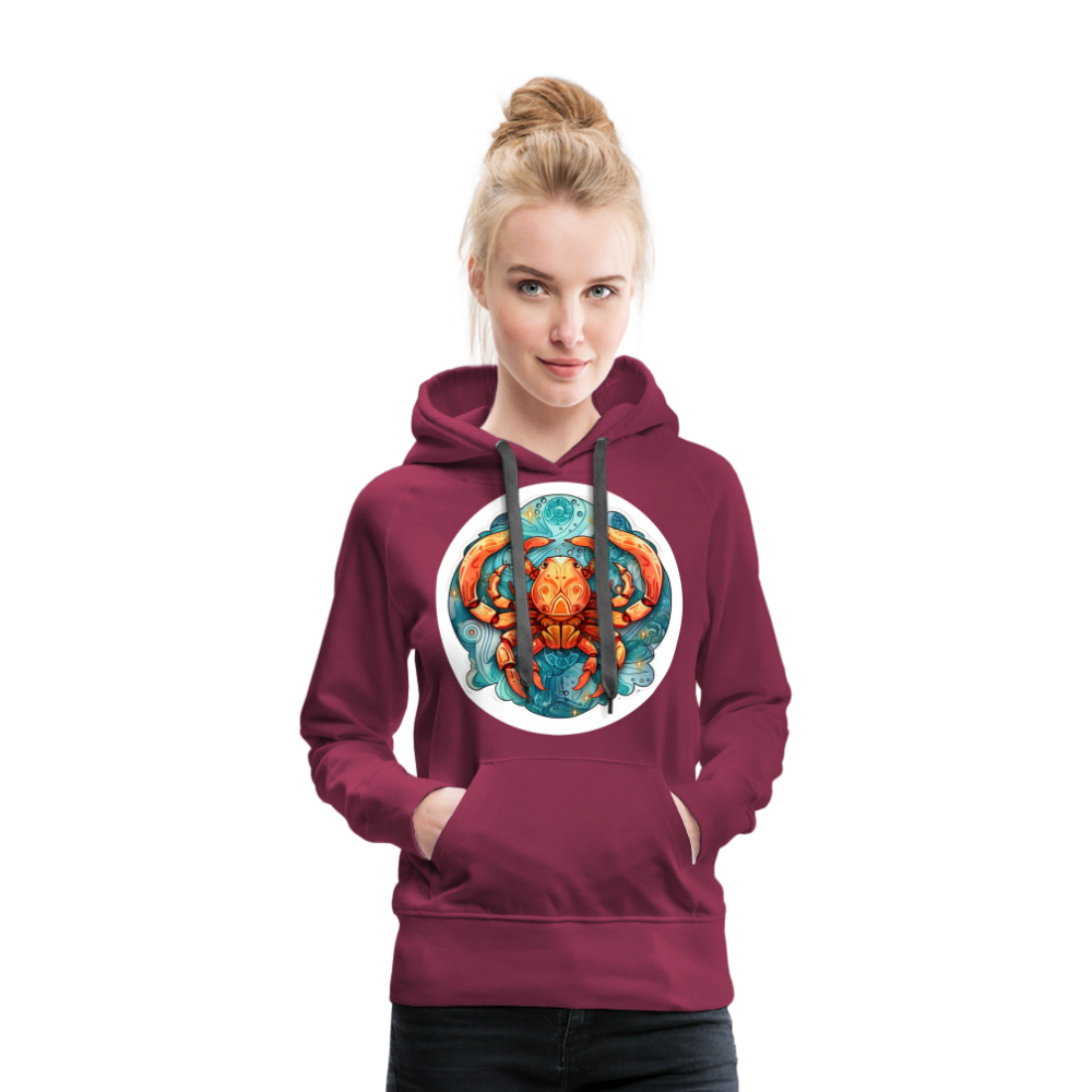 Women’s Symbol Cancer Premium Hoodie - burgundy