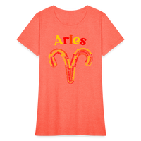 Thumbnail for Women's Power Words Aries T-Shirt - heather coral