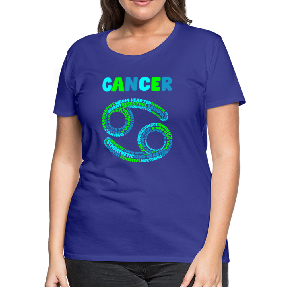 Women's Power Words Cancer Premium T-Shirt - royal blue