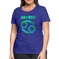 Thumbnail for Women's Power Words Cancer Premium T-Shirt - royal blue