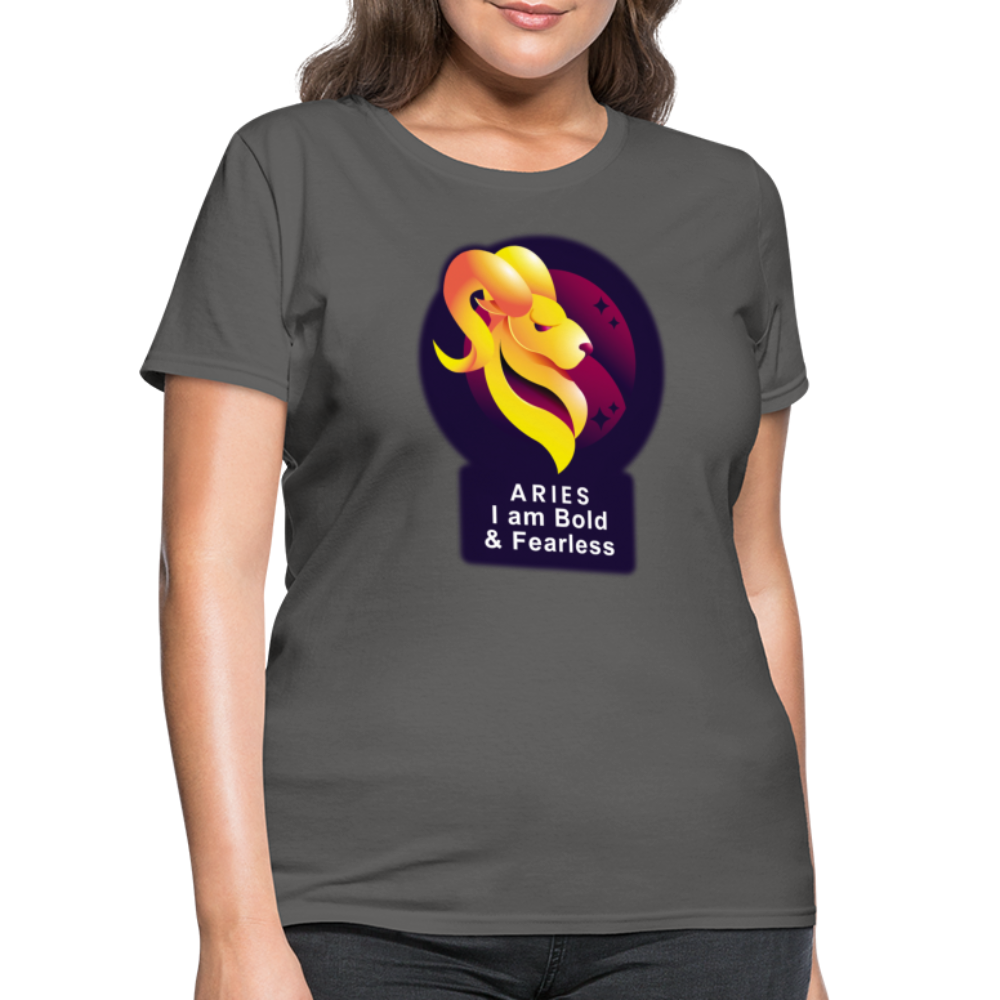 Women's Glow Aries T-Shirt - charcoal