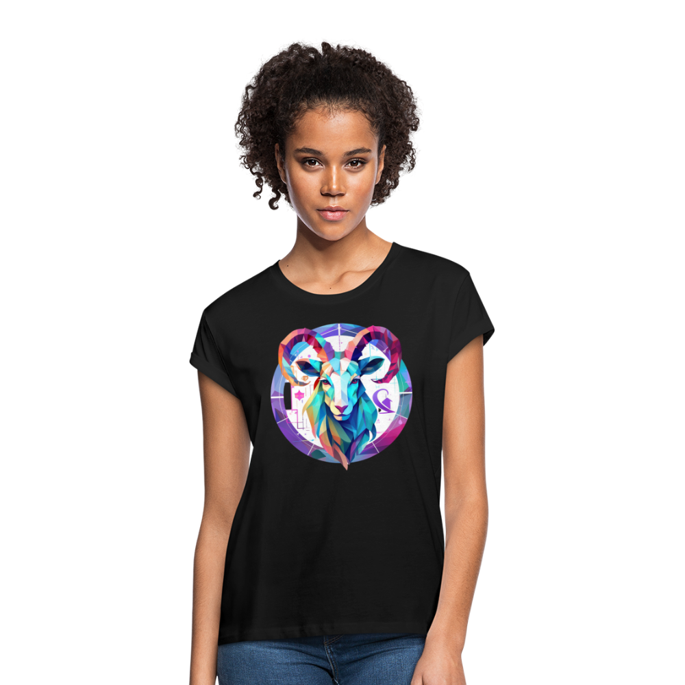 Women's Mythical Aries Relaxed Fit T-Shirt - black