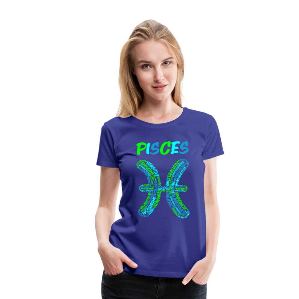 Women's Power Words Pisces Premium T-Shirt - royal blue