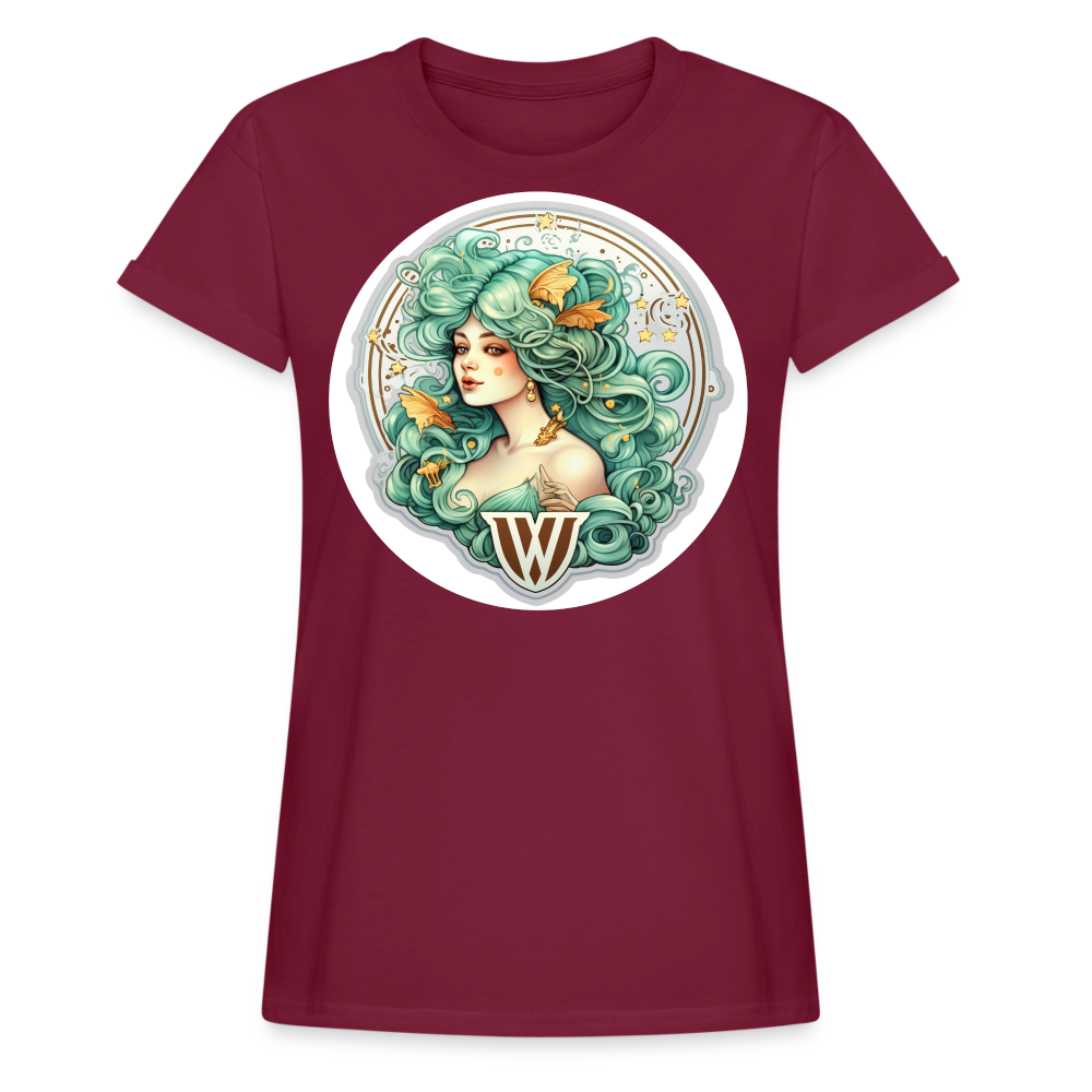 Women's Symbol Virgo Relaxed Fit T-Shirt - burgundy