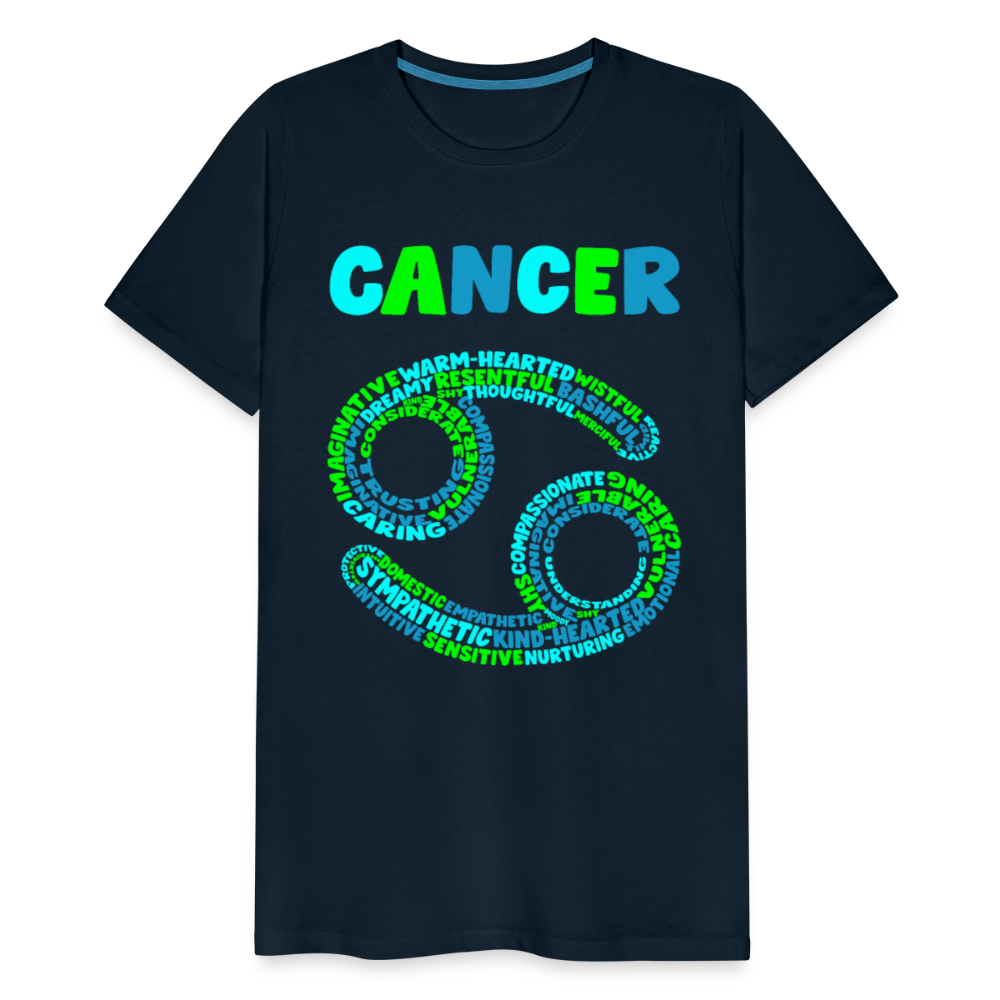 Men's Power Words Cancer Premium T-Shirt - deep navy