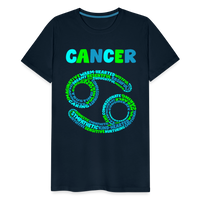 Thumbnail for Men's Power Words Cancer Premium T-Shirt - deep navy